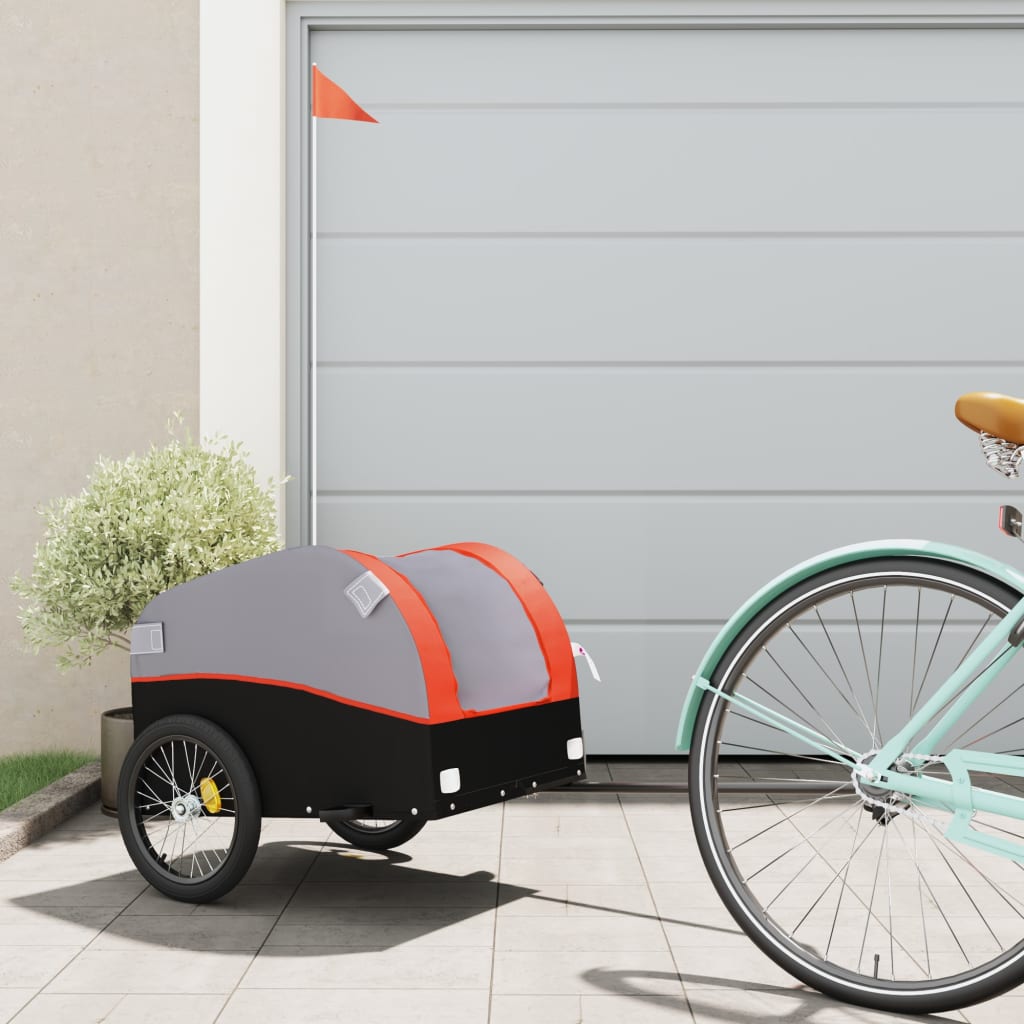 vidaXL Bike Trailer Black and 30 kg Iron Height 53 cm