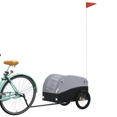 vidaXL Bike Trailer Black and Grey 30 kg Iron 3