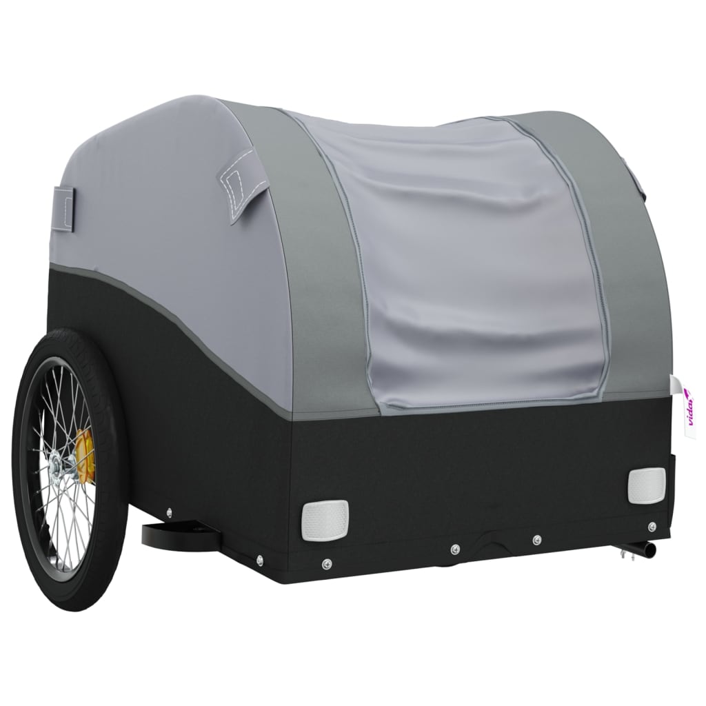 vidaXL Bike Trailer Black and Grey 30 kg Iron 4