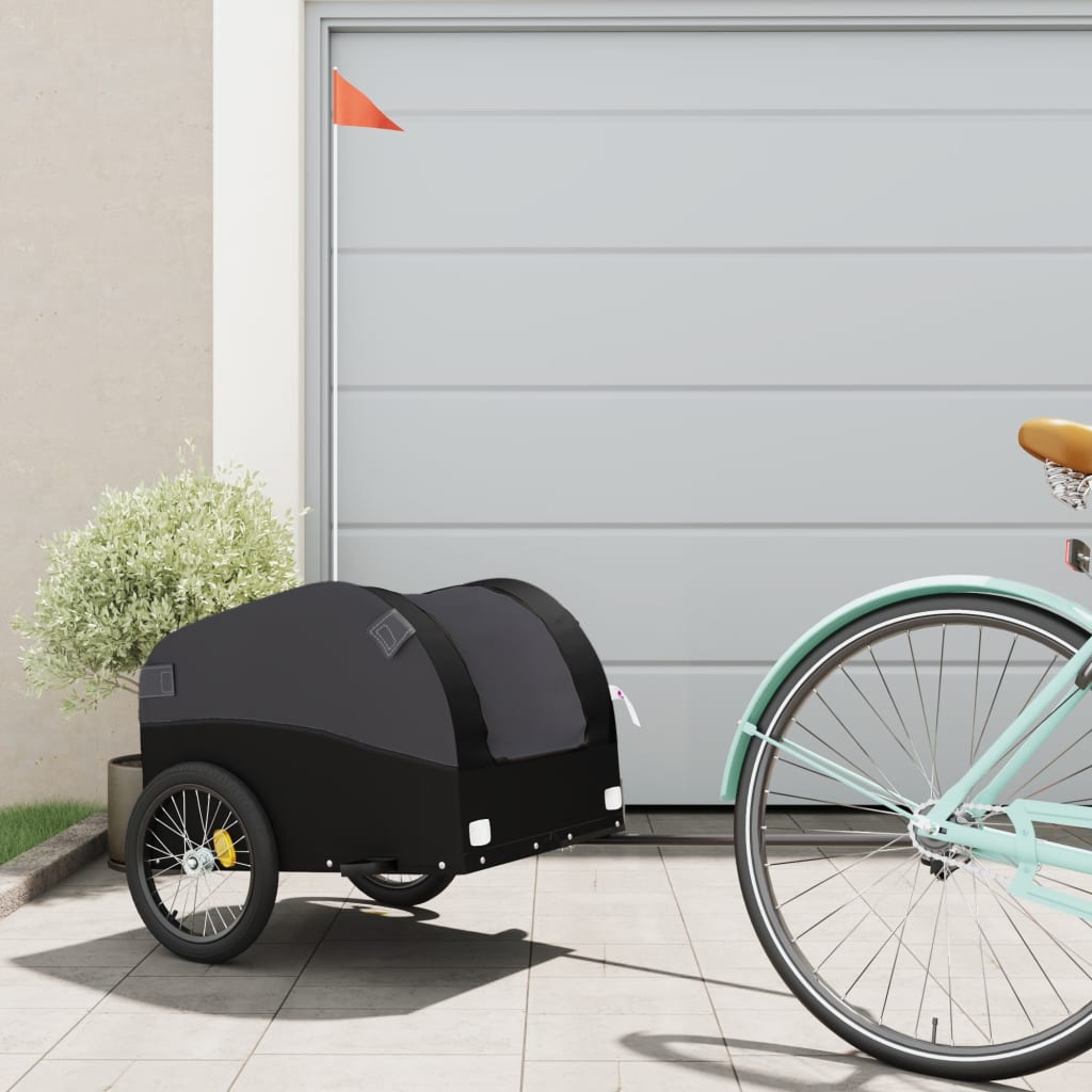 vidaXL Bike Trailer Black and 30 kg Iron Height 53 cm