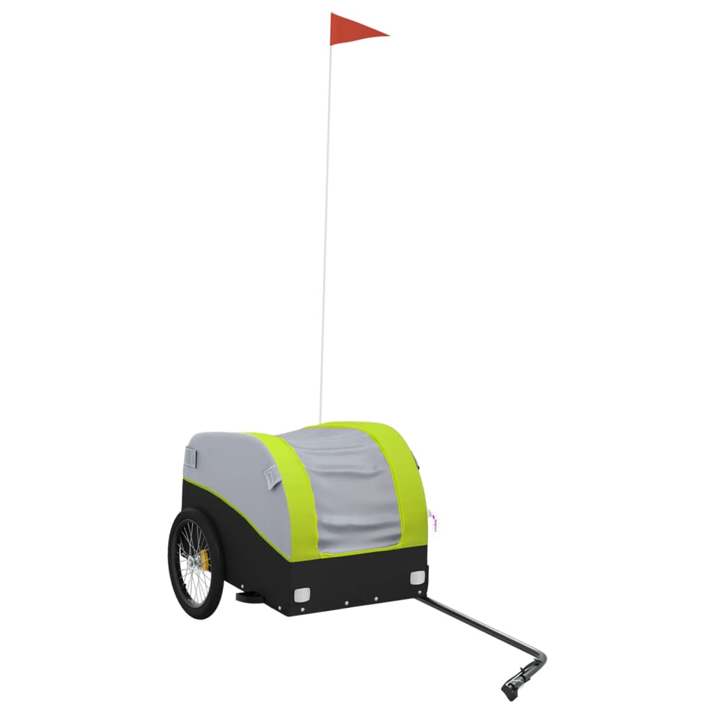 Bike Trailer Black and 30 kg Iron Height 53 cm Green 123 cm 52 cm