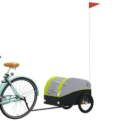 vidaXL Bike Trailer Black and Green 30 kg Iron 3