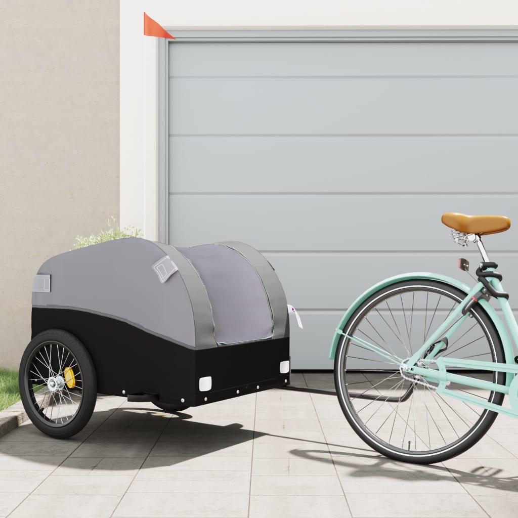 vidaXL Bike Trailer Black and 45 kg Iron Height 68 cm