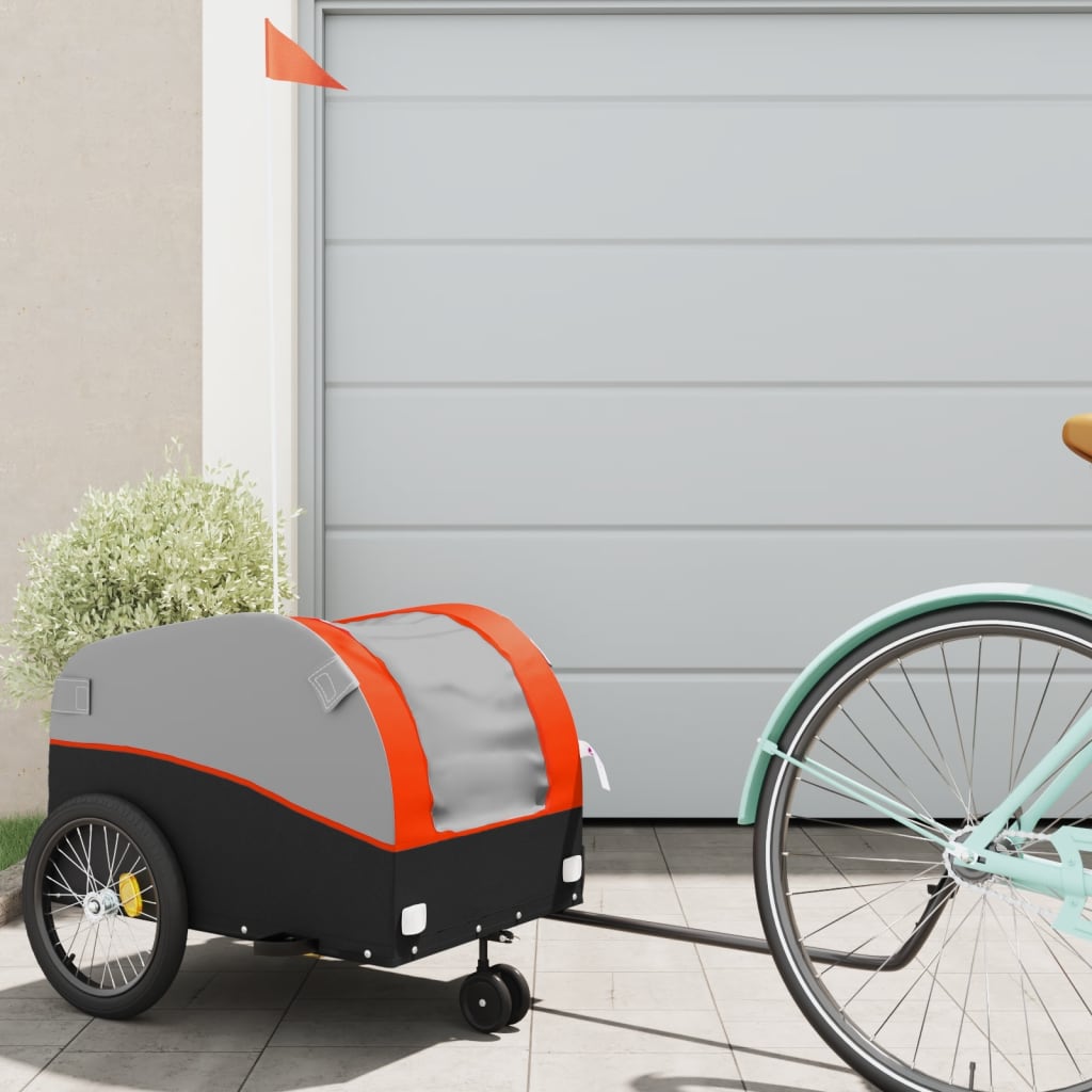 vidaXL Bike Trailer Black and 30 kg Iron Height 53 cm
