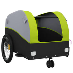vidaXL Bike Trailer Black and Green 30 kg Iron 5