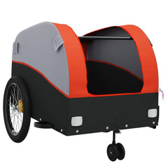 vidaXL Bike Trailer Black and Orange 45 kg Iron 5