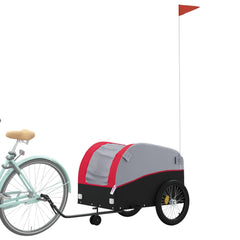 vidaXL Bike Trailer Black and Red 45 kg Iron 3