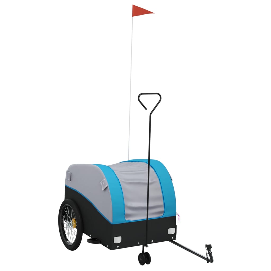 vidaXL Bike Trailer Black and Blue 45 kg Iron 2