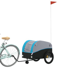 vidaXL Bike Trailer Black and Blue 45 kg Iron 3