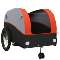 vidaXL Bike Trailer Black and Orange 45 kg Iron 5