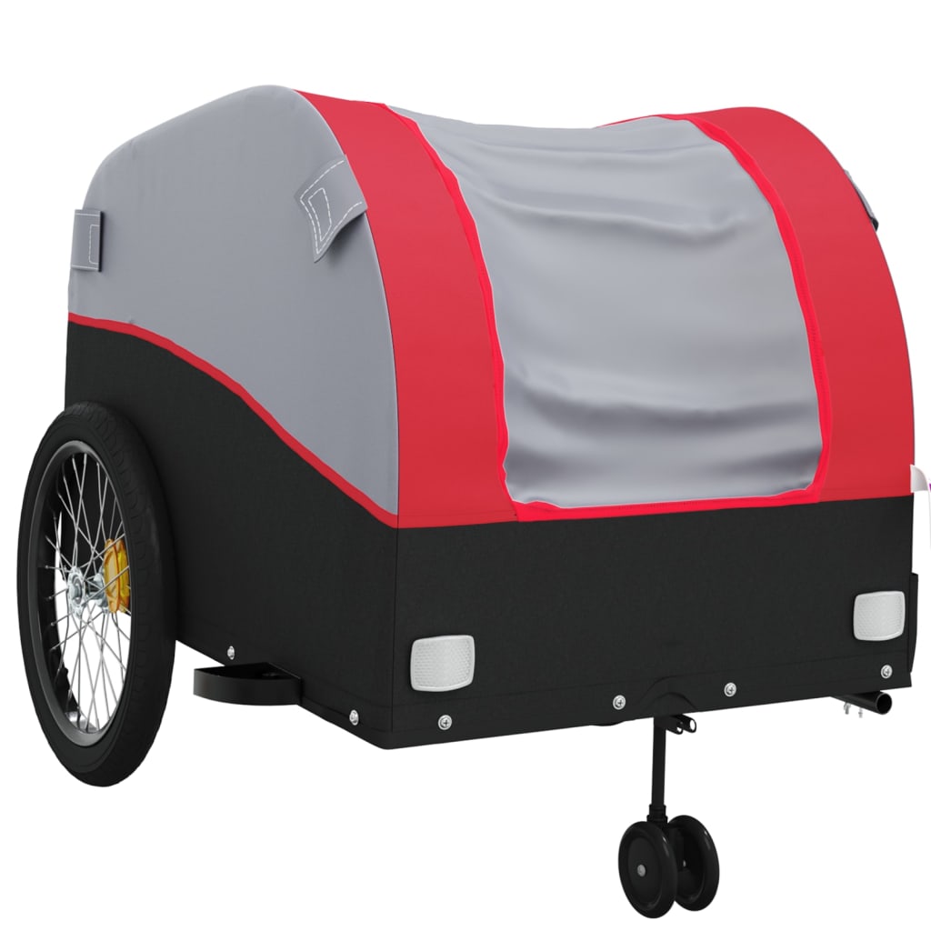 Bike Trailer Black and 45 kg Iron Height 68 cm Red