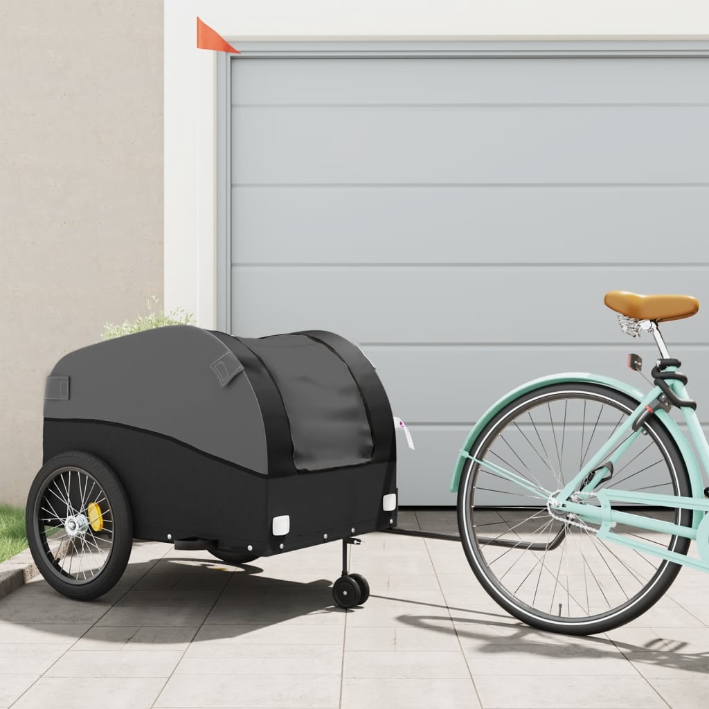 vidaXL Bike Trailer Black and 45 kg Iron Height 68 cm