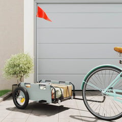 Bike Trailer Oxford Fabric and Iron Height 33 cm Grey 122 cm 53 cm