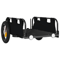 Bike Trailer Oxford Fabric and Iron Height 33 cm Black 122 cm 53 cm