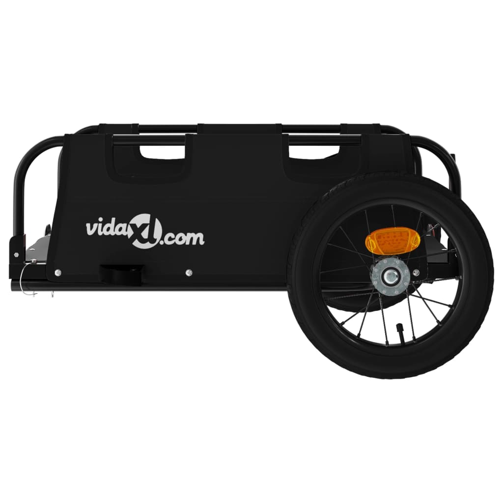 Bike Trailer Oxford Fabric and Iron Height 33 cm Black 122 cm 53 cm
