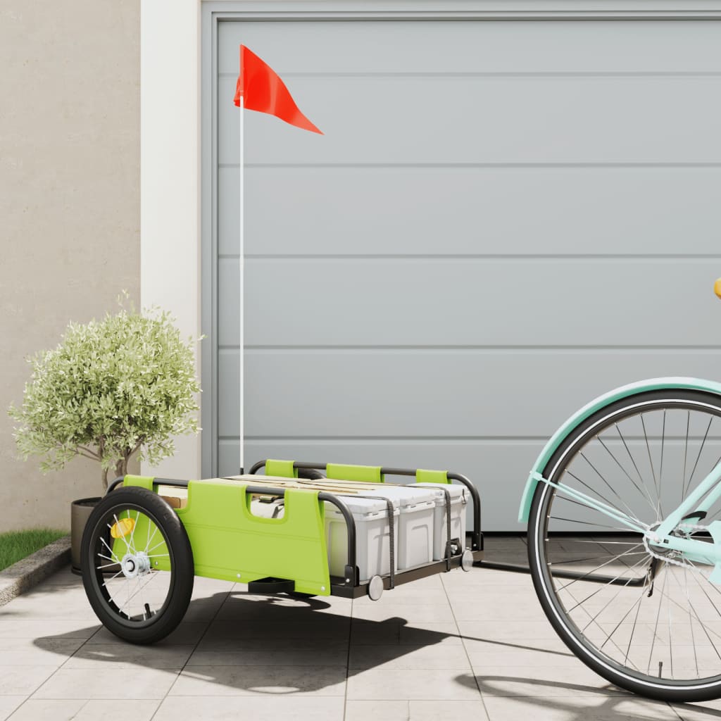 vidaXL Bike Trailer Green Oxford Fabric and Iron 1