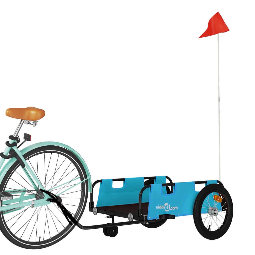 vidaXL Bike Trailer Blue Oxford Fabric and Iron 3