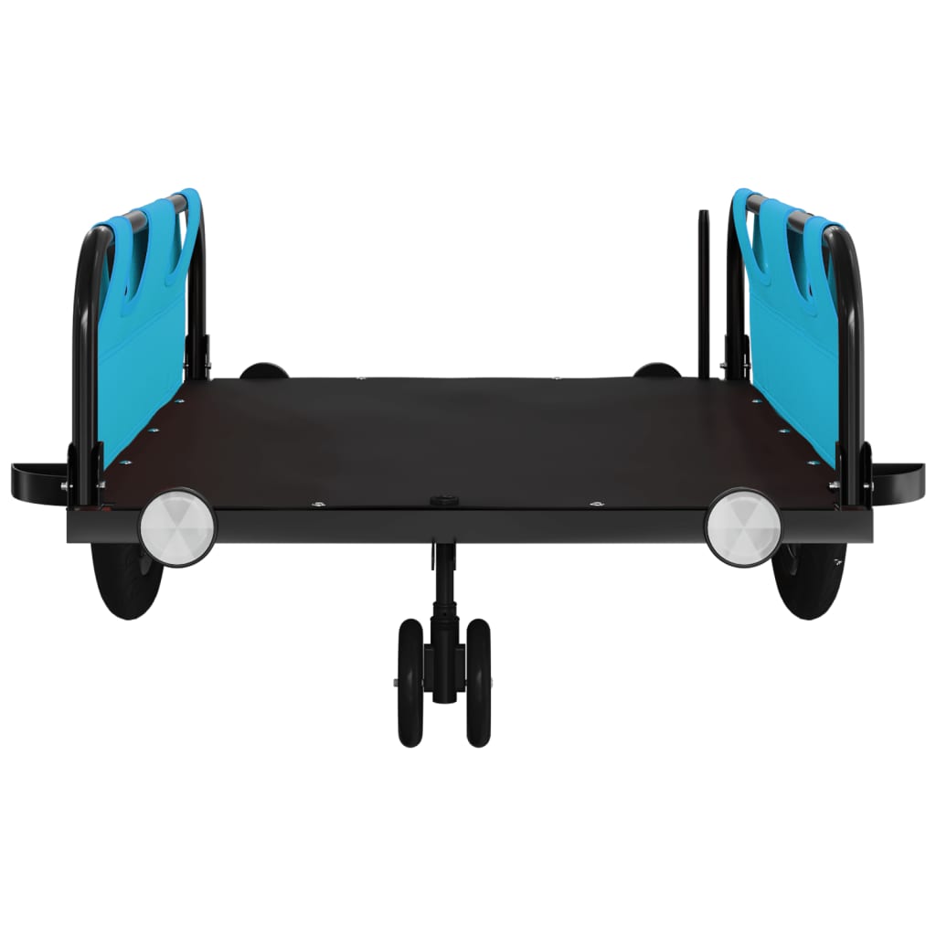 vidaXL Bike Trailer Blue Oxford Fabric and Iron 5