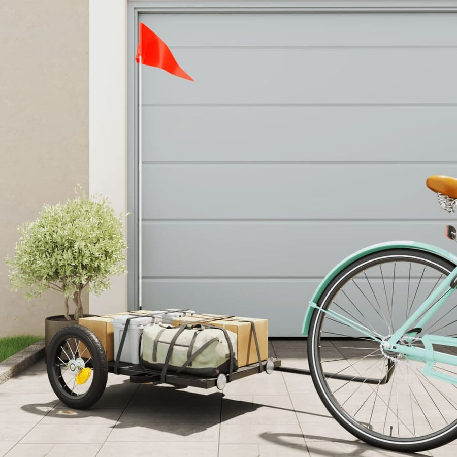 Bike Trailer Black Iron 122 cm 28 cm 53 cm