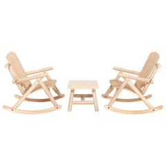 3 Piece Garden Lounge Set Solid Wood Spruce Natural Table + 2x bench
