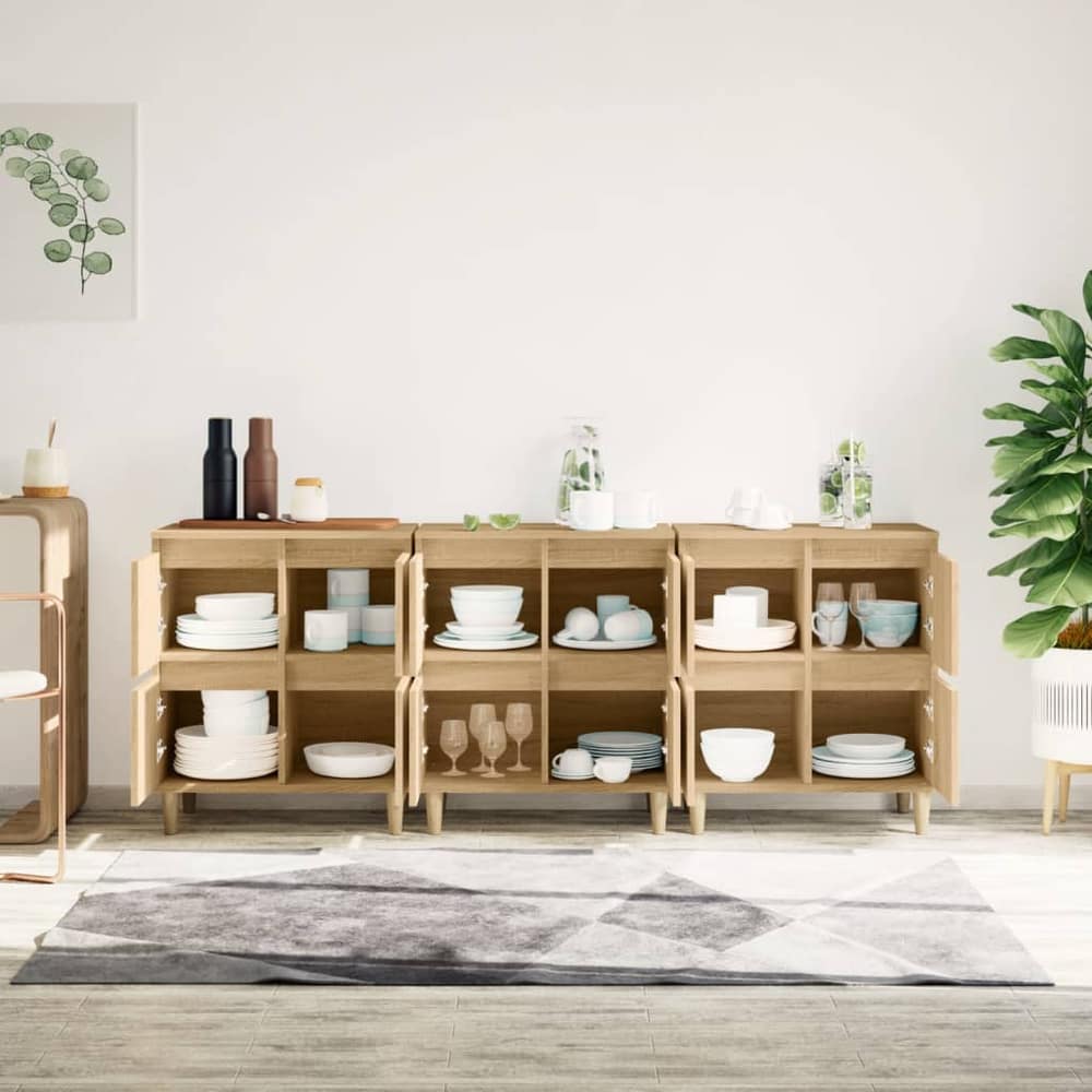 Sideboards 60x35x70 cm Engineered Wood 3 pcs Sonoma oak