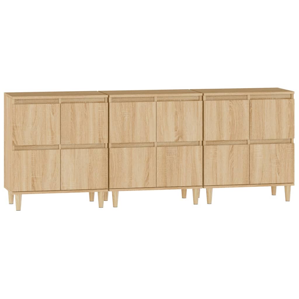 Sideboards 60x35x70 cm Engineered Wood 3 pcs Sonoma oak