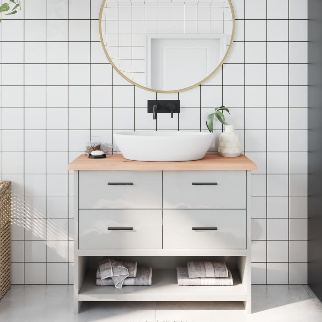 vidaXL Bathroom Countertop 100x30x(2-4) cm Untreated Solid Wood 1
