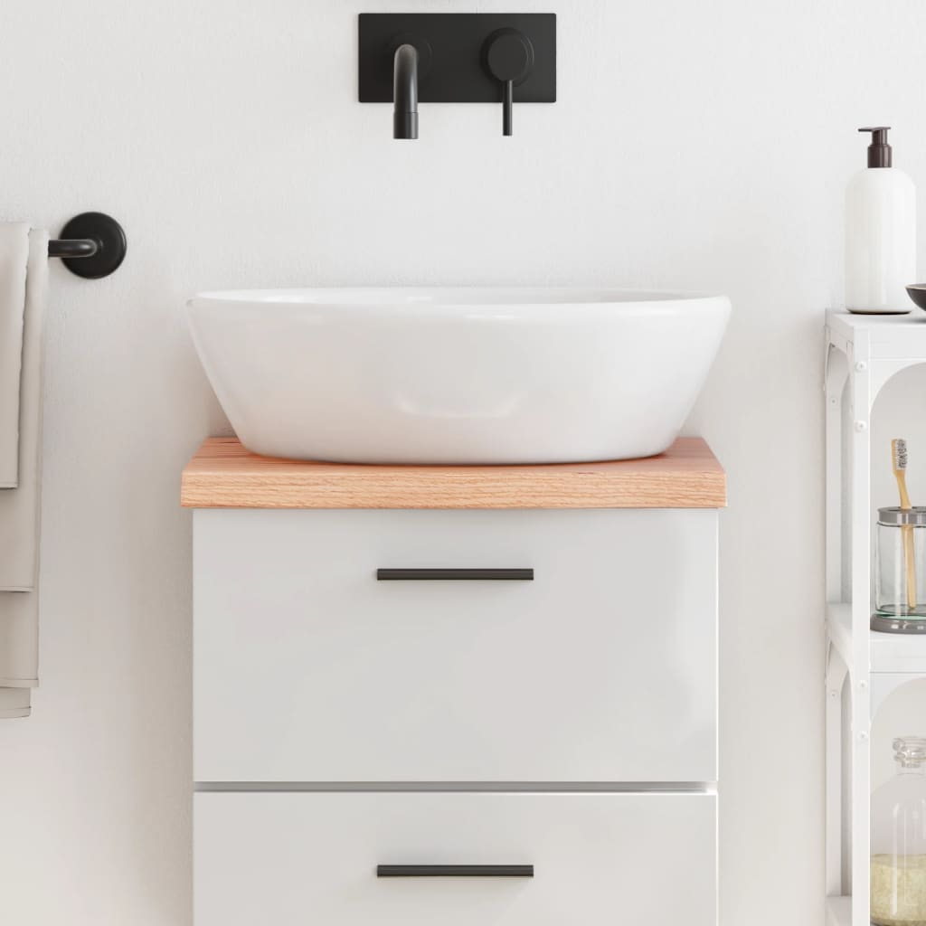 vidaXL Bathroom Countertop Light Brown 40x30x(2-4) cm Treated Solid Wood 1