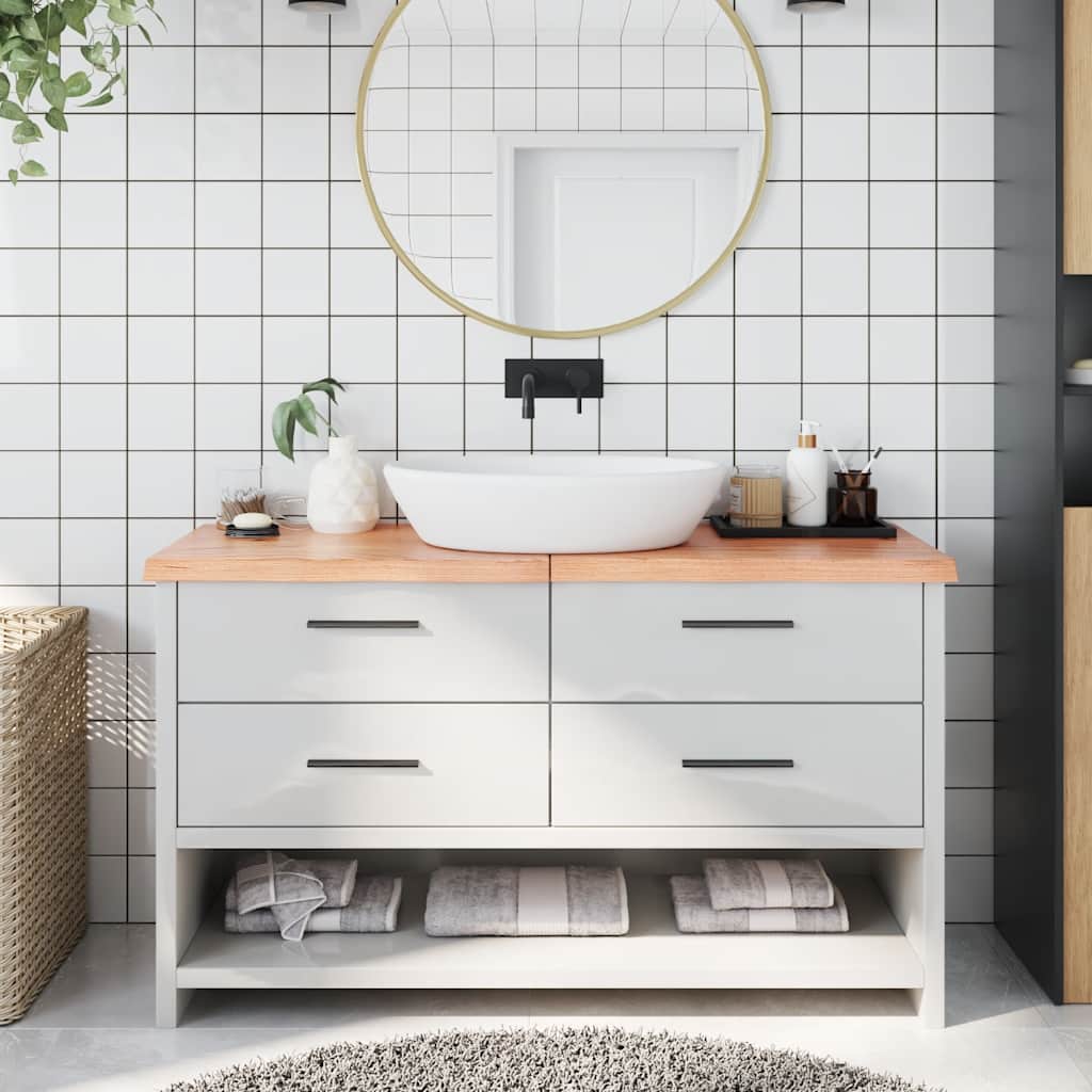 Bathroom Countertop 40x60x(2-4) Solid Wood Light Brown 140 cm