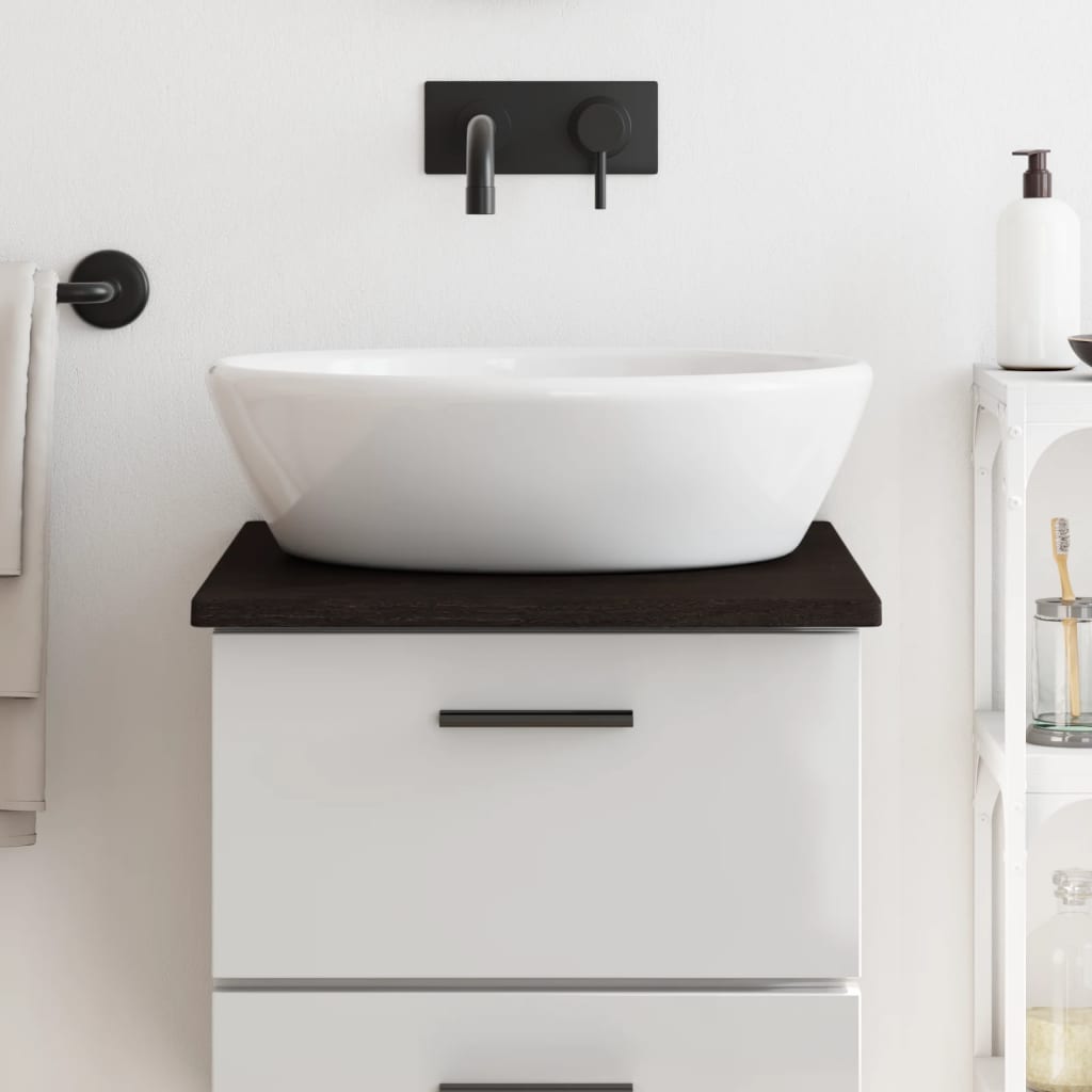 vidaXL Bathroom Countertop Dark Brown 40x60x2 cm Treated Solid Wood 1