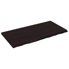 vidaXL Bathroom Countertop Dark Brown 120x60x(2-4) cm Treated Solid Wood 2