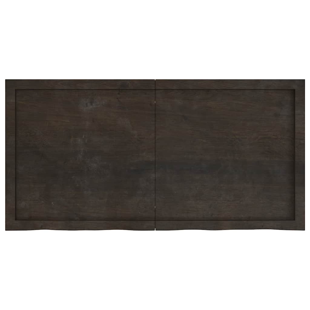 Bathroom Countertop 100x60x(2-4) Solid Wood Dark Brown 120 cm