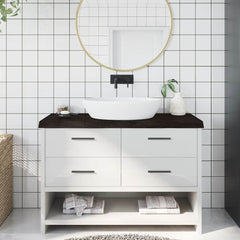 Bathroom Countertop 100x60x(2-6) Solid Wood Dark Brown 120 cm
