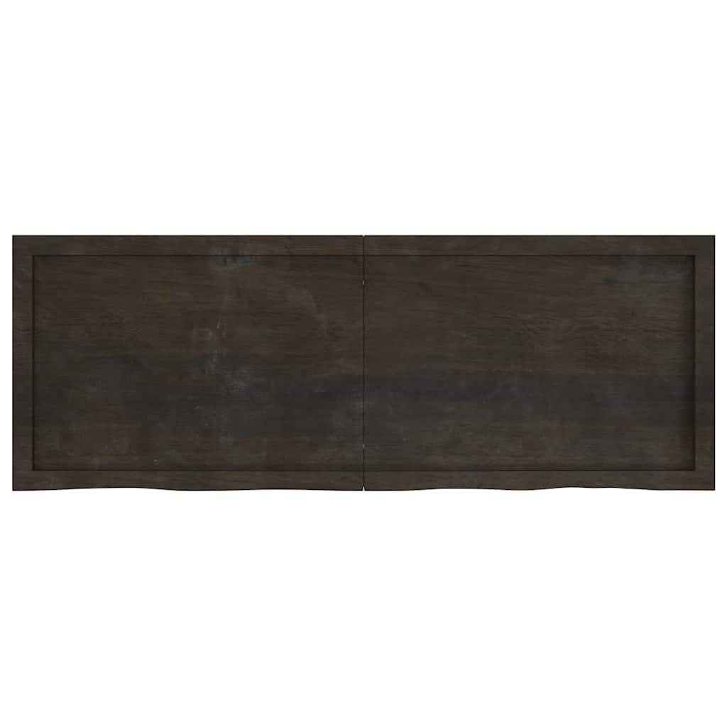 vidaXL Bathroom Countertop Dark Brown 140x50x(2-4) cm Treated Solid Wood 3