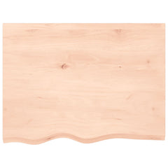Table Top Untreated Solid Wood Oak Natural Depth 60 cm Height 2 cm 80 cm
