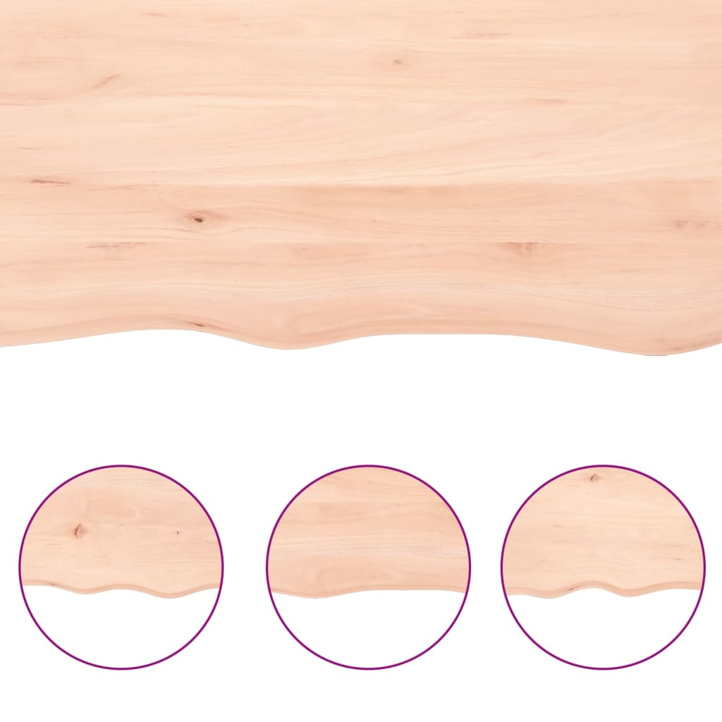 vidaXL Table Top 100x40x(2-4) cm Untreated Solid Wood Oak 5