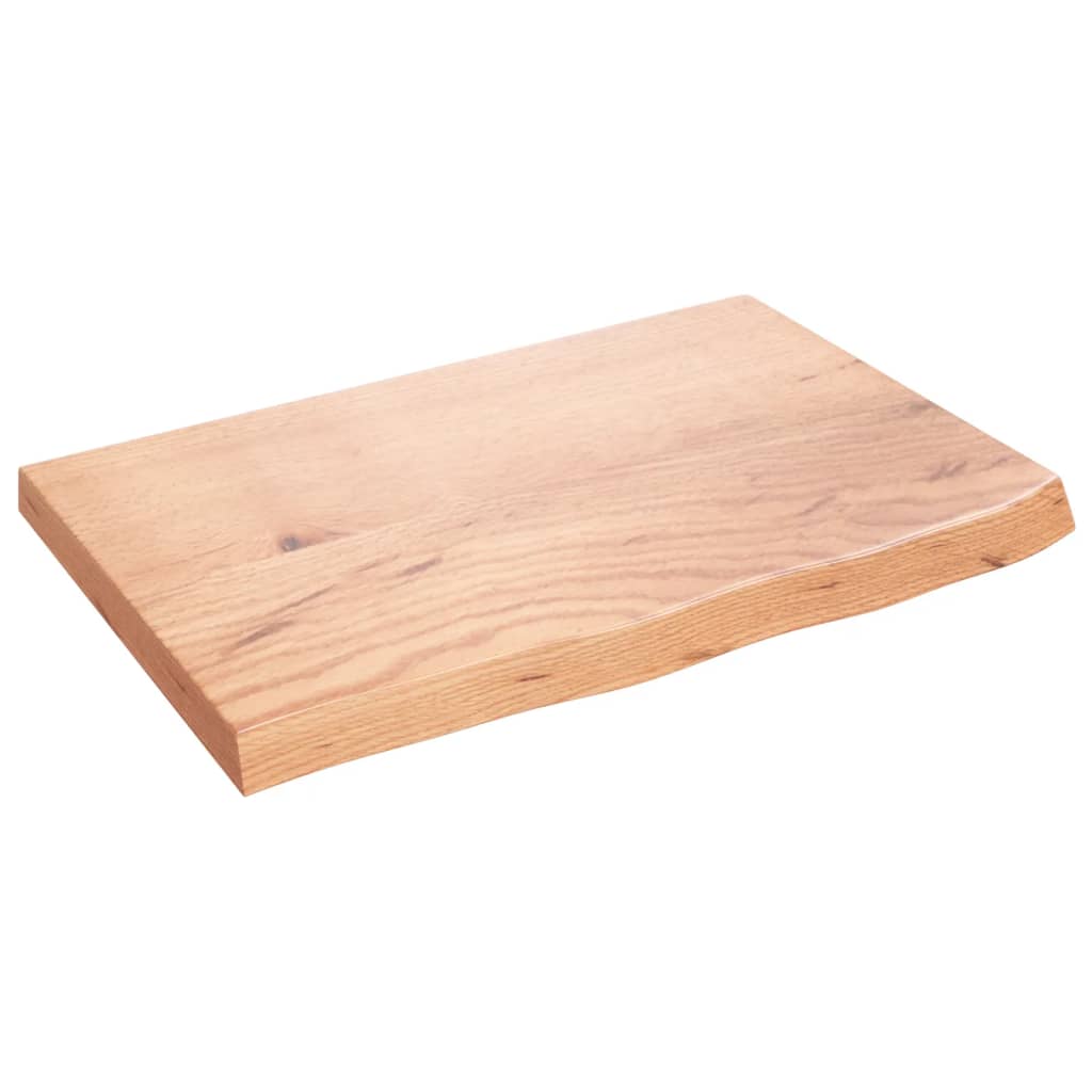 vidaXL Table Top Light Brown 60x40x(2-4) cm Treated Solid Wood Oak 2