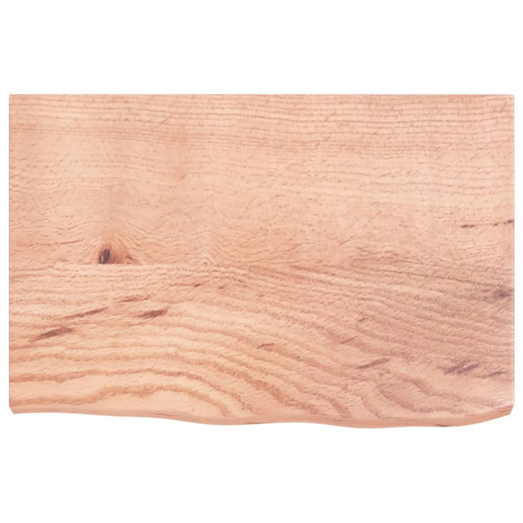 vidaXL Table Top Light Brown 60x40x(2-4) cm Treated Solid Wood Oak 3