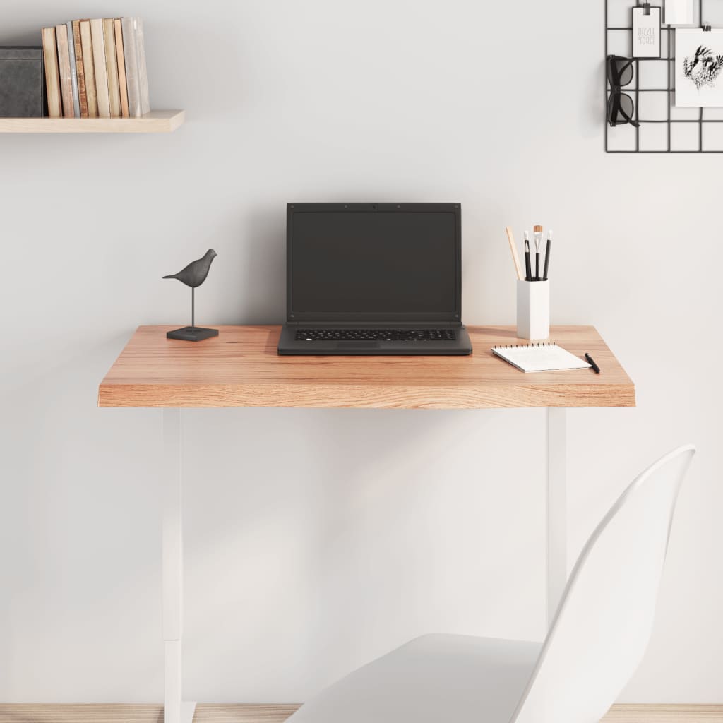 Table Top Treated Solid Wood Oak Light Brown