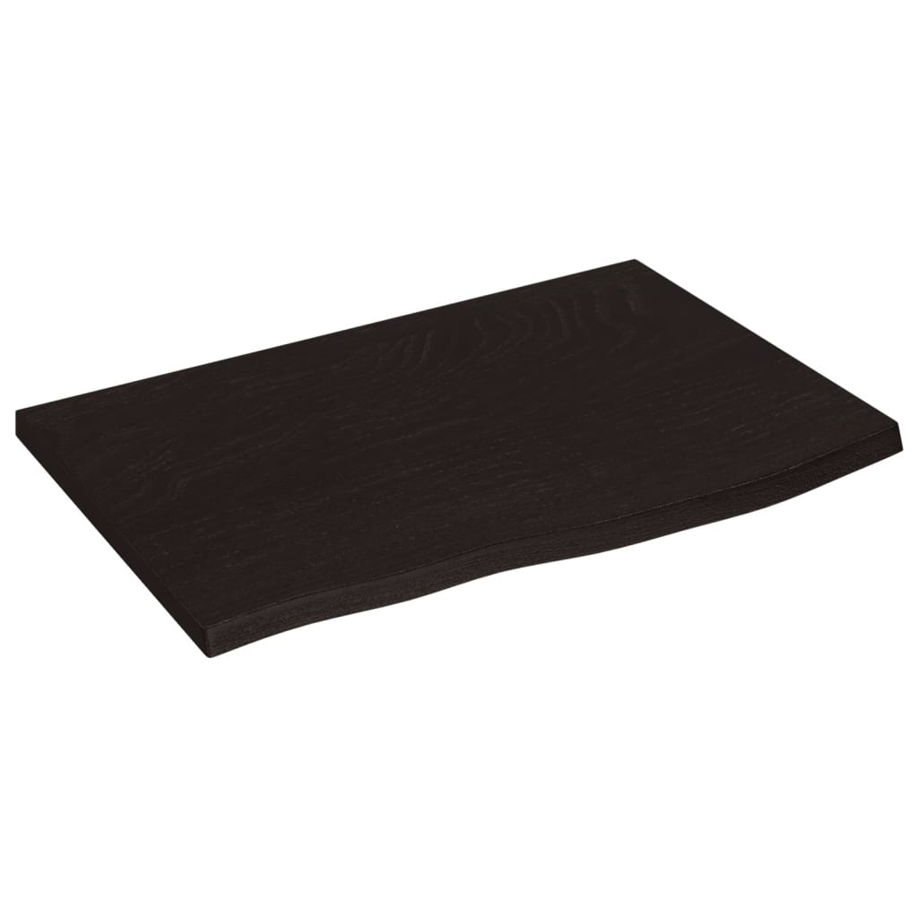 vidaXL Table Top Dark Brown 60x40x2 cm Treated Solid Wood Oak 2