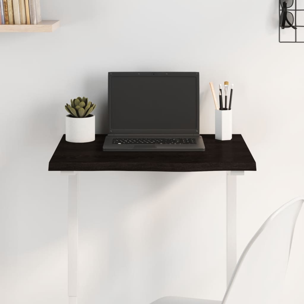 vidaXL Table Top Dark Brown 60x40x2 cm Treated Solid Wood Oak 1