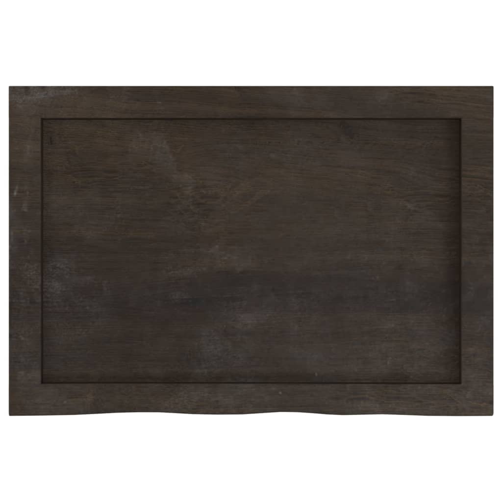vidaXL Table Top Dark Brown 60x40x(2-4) cm Treated Solid Wood Oak 4