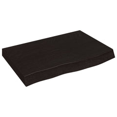 vidaXL Table Top Dark Brown 60x40x(2-6) cm Treated Solid Wood Oak 2