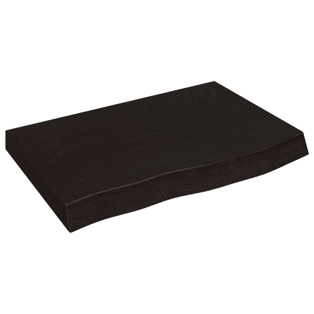 vidaXL Table Top Dark Brown 60x40x(2-6) cm Treated Solid Wood Oak 2