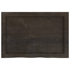 vidaXL Table Top Dark Brown 60x40x(2-6) cm Treated Solid Wood Oak 4