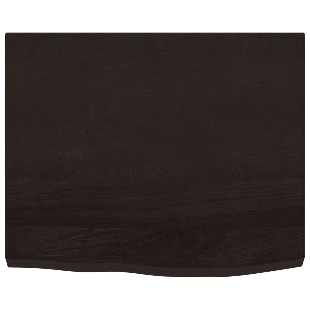vidaXL Table Top Dark Brown 60x50x(2-4) cm Treated Solid Wood Oak 3