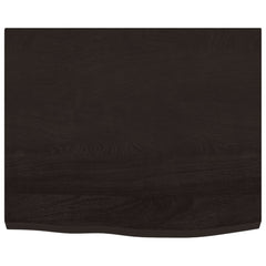 vidaXL Table Top Dark Brown 60x50x(2-4) cm Treated Solid Wood Oak 3
