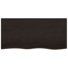 vidaXL Table Top Dark Brown 100x50x(2-6) cm Treated Solid Wood Oak 3
