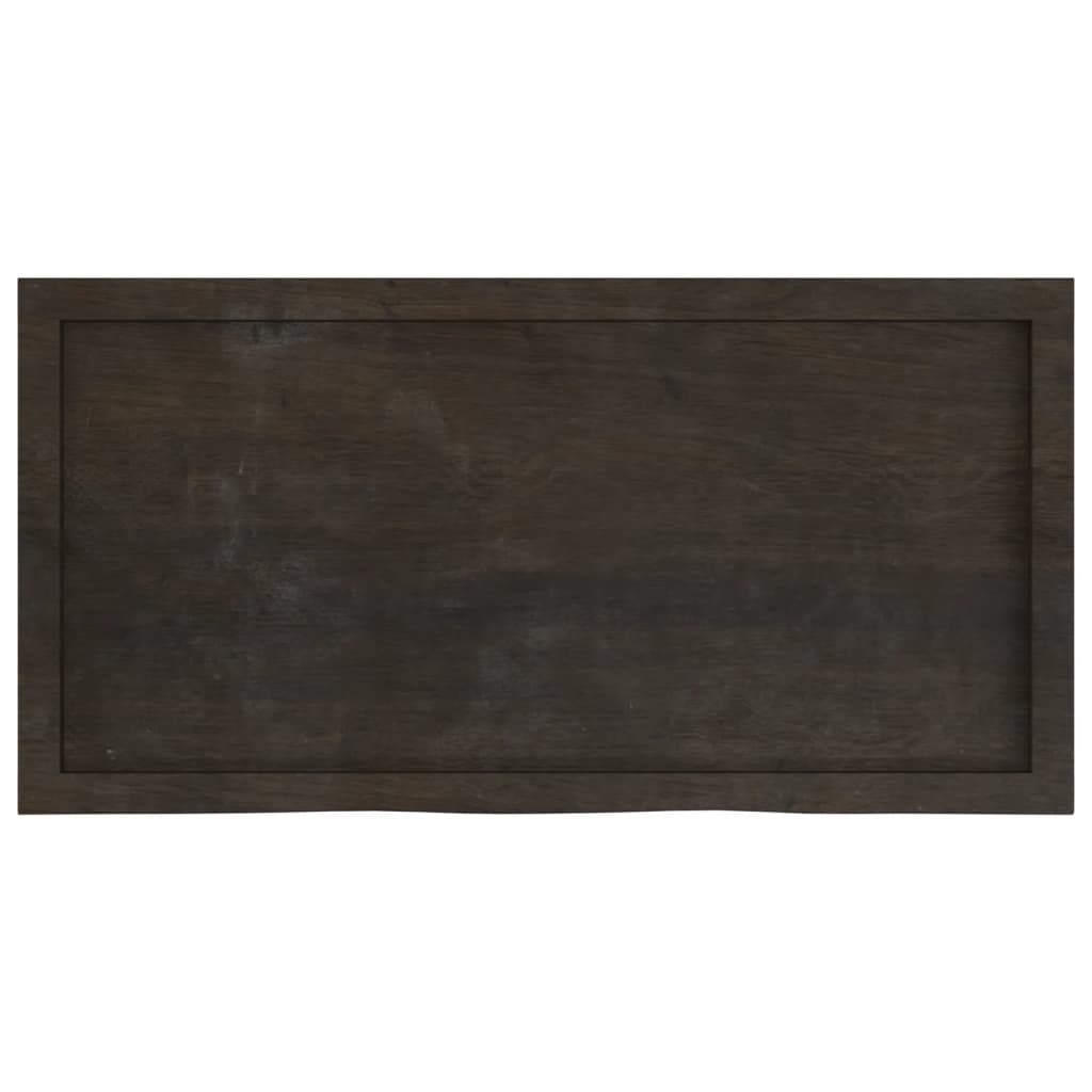 vidaXL Table Top Dark Brown 100x50x(2-6) cm Treated Solid Wood Oak 4