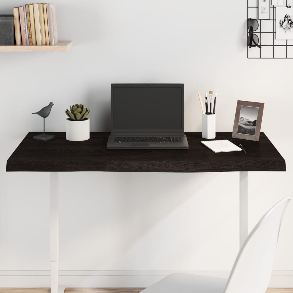 vidaXL Table Top Dark Brown 100x50x(2-6) cm Treated Solid Wood Oak 1